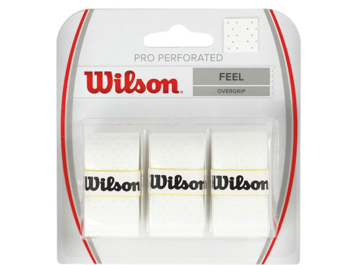 Wilson Pro Perforated Pack of 3 Tennis Overgrips White