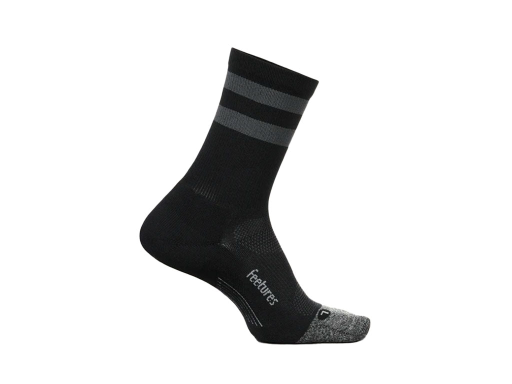Feetures Elite Light Cushion Mini Crew Running Sock (Black)