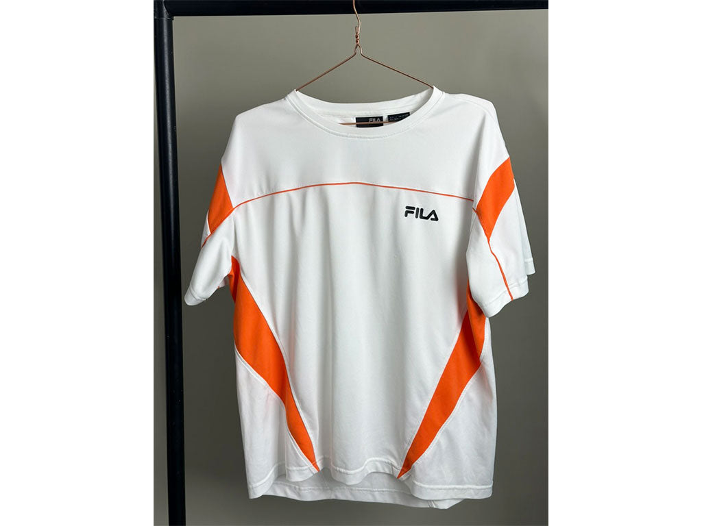 Fila Mens Revival Training Top (White and orange)
