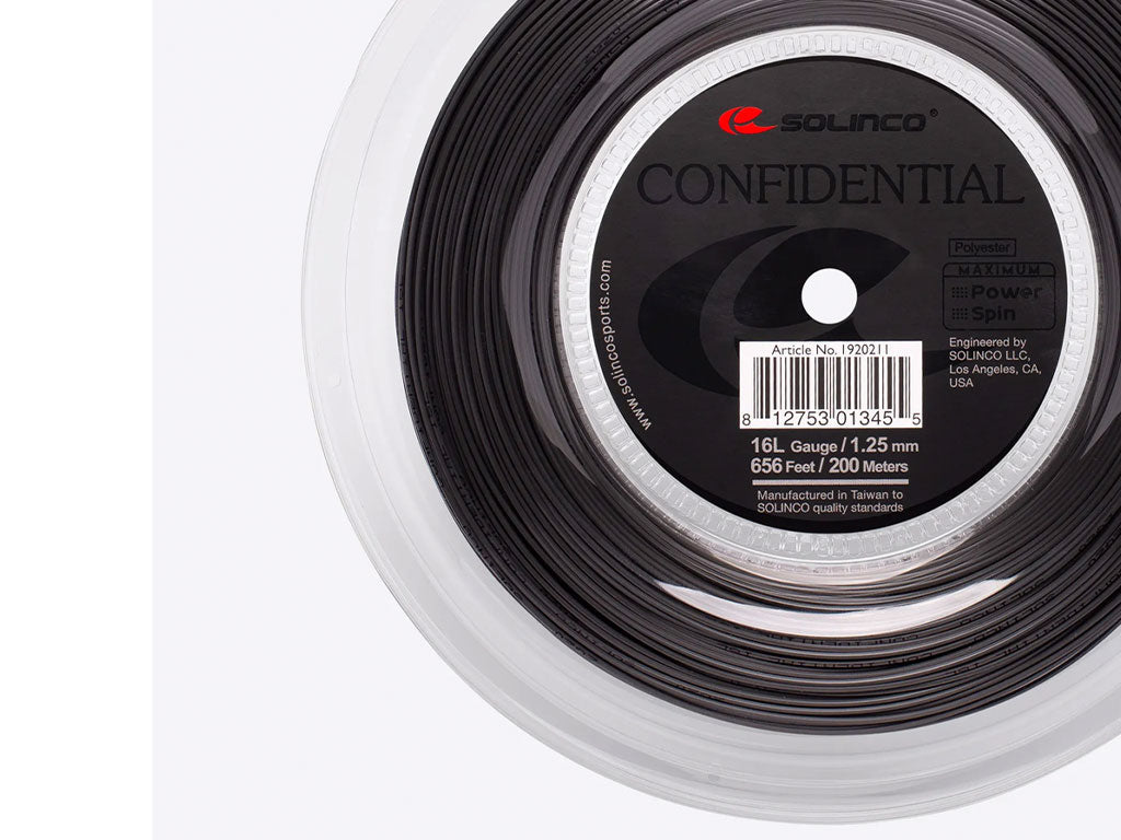 Solinco Confidential (Grey) 1.25mm Monofilament Tennis String
