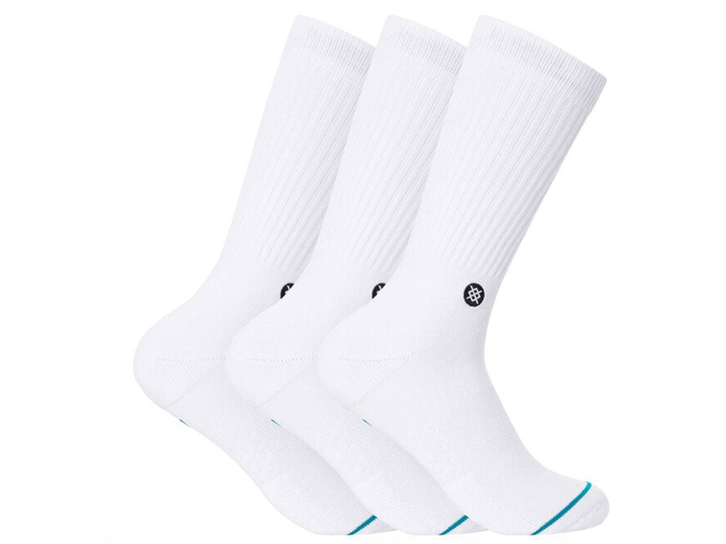 Icon Crew Sock 3 Pack Crew Socks (White)