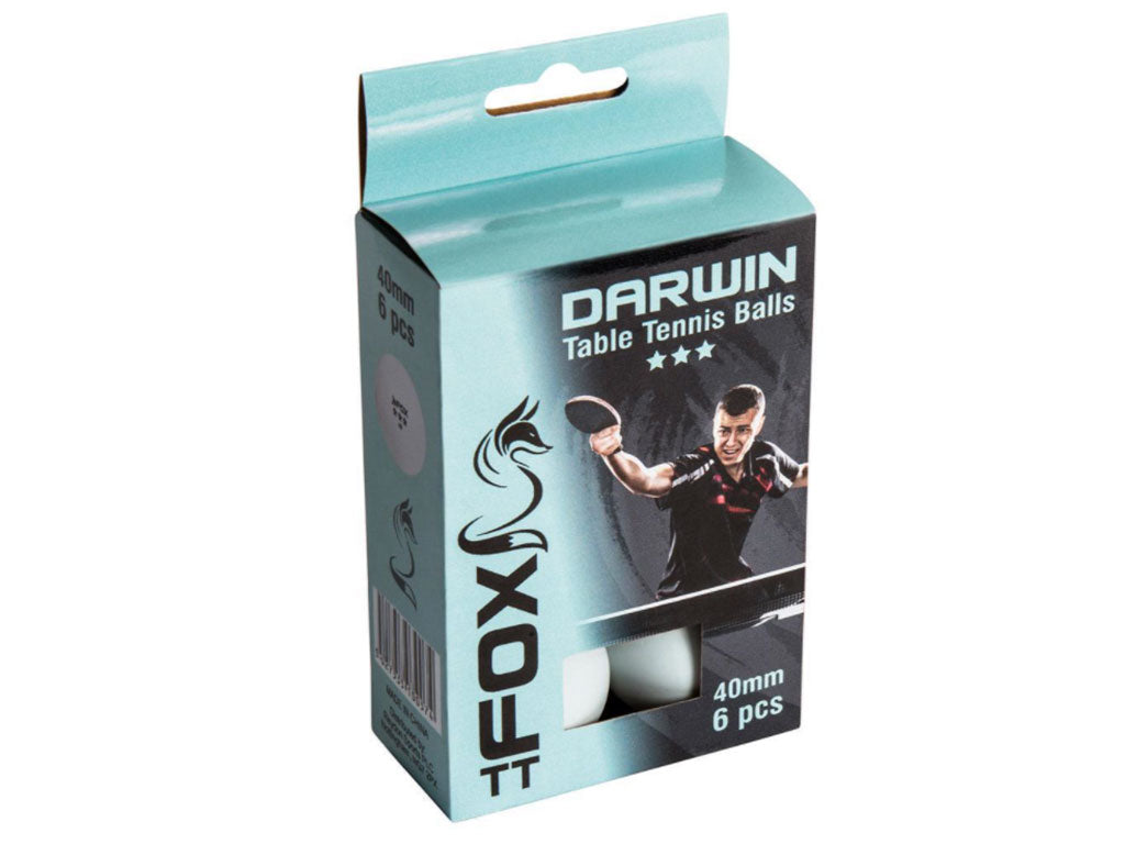 Fox Darwin 3 Star Table Tennis Balls (6 Pack)