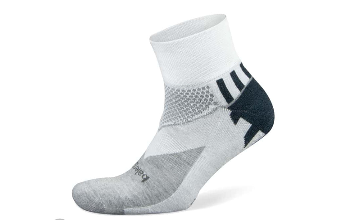 Balega Enduro Quarter Running Socks (White/Midgrey)